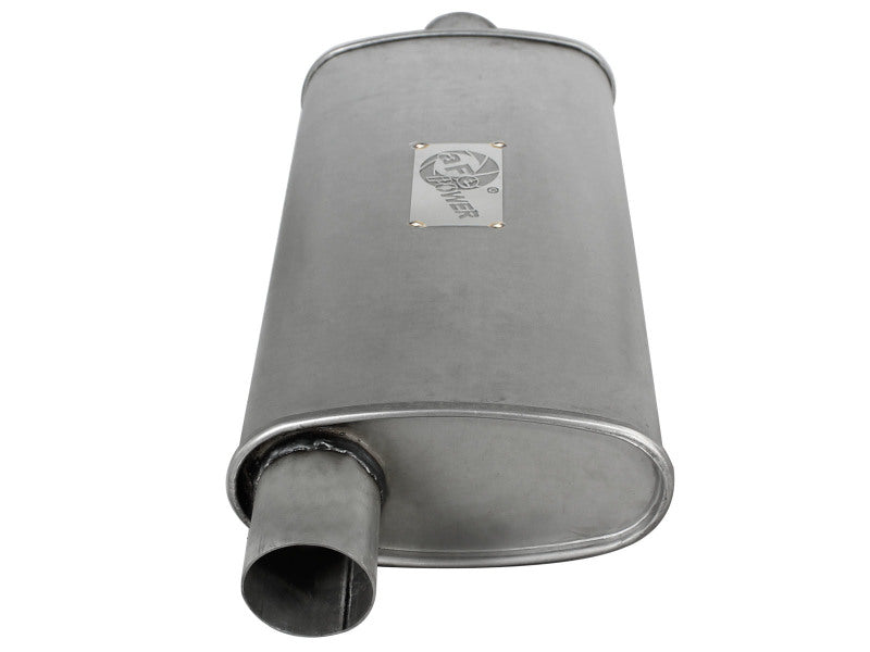 aFe Scorpion Replacement Alum Steel Muffler Double Layer 2-1/2in In/Out Center/Offset 18inL x9inW aFe
