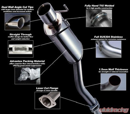 Revel Medallion Touring-S Catback Exhaust - Dual Muffler/ Quad Blue Tip 09-13 Nissan GT-R - eliteracefab.com