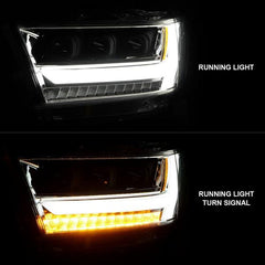 ANZO 19-20 Dodge Ram 1500 Tradesman LED Projector Headlights Plank Style w/Sequential Black (Driver) - eliteracefab.com