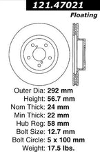 Load image into Gallery viewer, CENTRIC C-TEK STANDARD FRONT DISC BRAKE ROTOR FOR SUBARU, 121.47021 - eliteracefab.com