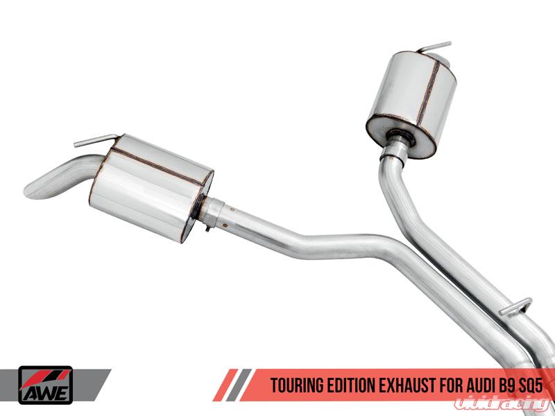 AWE Tuning Audi B9 SQ5 Non-Resonated Touring Edition Cat-Back Exhaust - No Tips (Turn Downs) - eliteracefab.com