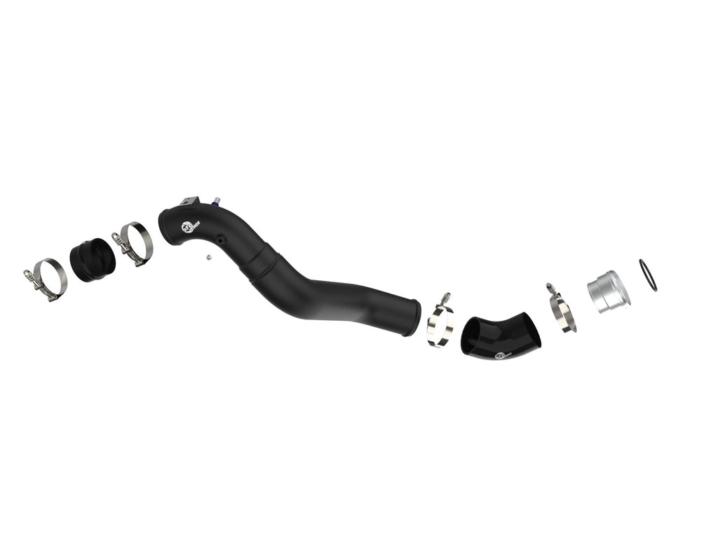 aFe 21+ Ford F-150 V6-3.5L (tt) BladeRunner 3in to 3.5in Aluminum Cold Charge Pipe Black - eliteracefab.com