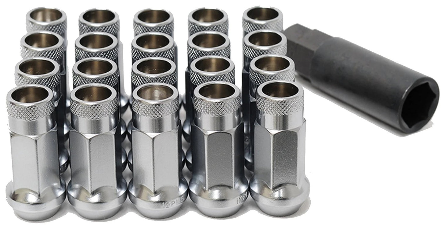 WHEEL MATE MUTEKI SR48 OPEN END LUG NUTS – SILVER 12×1.50 48MM Wheel Mate