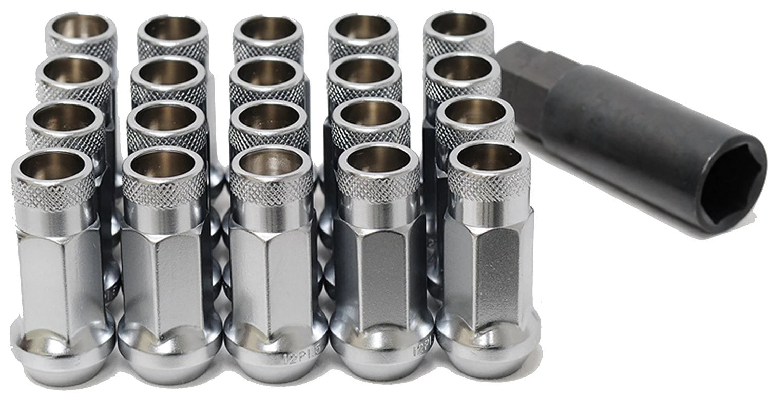 WHEEL MATE MUTEKI SR48 OPEN END LUG NUTS – SILVER 12×1.50 48MM Wheel Mate