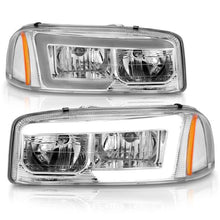 Load image into Gallery viewer, Anzo 99-17 GMC Sierra/Denali Headlights Chrome Amber (w/C Light Bars) - eliteracefab.com