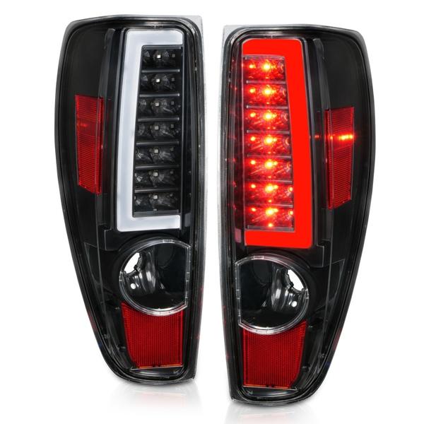 ANZO 2007-2013 GMC Sierra LED Tail Lights w/ Light Bar Black Housing Smoke Lens - eliteracefab.com