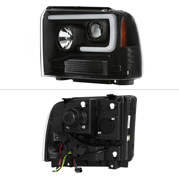 Spyder 05-07 Ford F250/350/450 Super Duty Projector LED Black PRO-YD-FS05V2PL-BK - eliteracefab.com