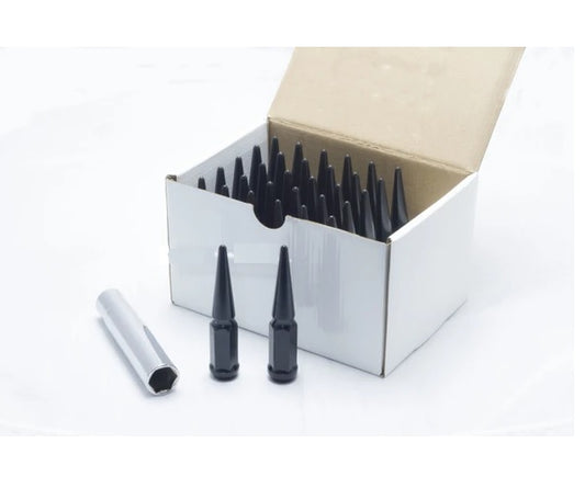 WHEEL MATE SPIKED LUG NUTS SET OF 24 – BLACK 14×1.50 - eliteracefab.com