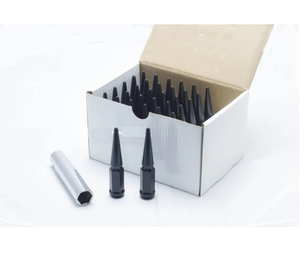 WHEEL MATE SPIKED LUG NUTS SET OF 24 – BLACK 14×1.50 - eliteracefab.com