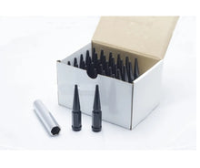 Load image into Gallery viewer, WHEEL MATE SPIKED LUG NUTS SET OF 24 – BLACK 14×1.50 - eliteracefab.com