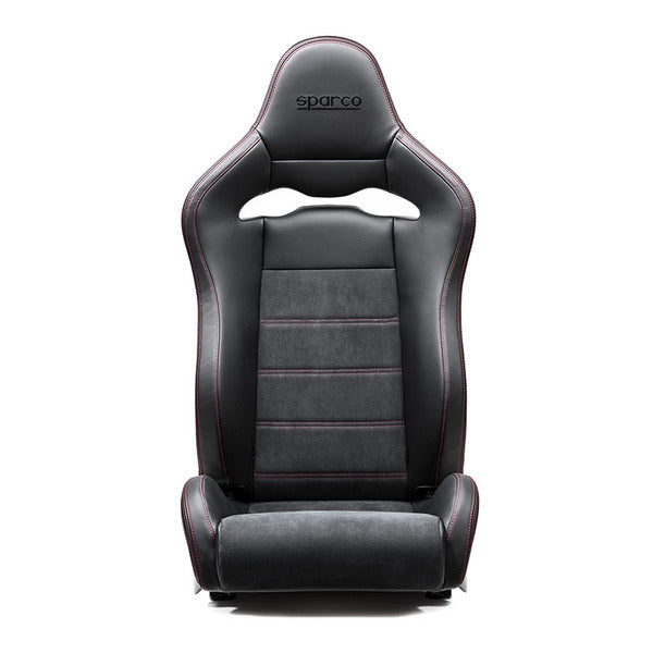 Sparco Seat SPX Special Edition Black/Red w/ Gloss Carbon Shell - Left - eliteracefab.com