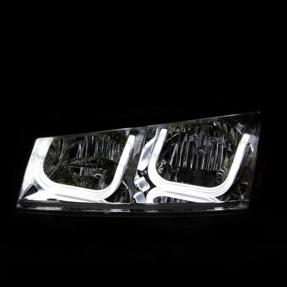 ANZO 2014-2017 Toyota Tundra LED Crystal Headlights w/ Switchback Black Housing w/ DRL - eliteracefab.com