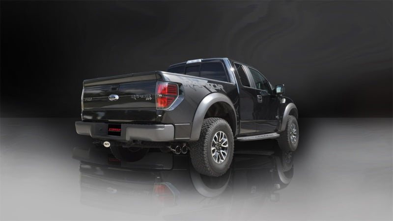 Corsa 11-14 Ford F-150 Raptor 6.2L V8 133in Wheelbase Black Xtreme Cat-Back Exhaust - eliteracefab.com