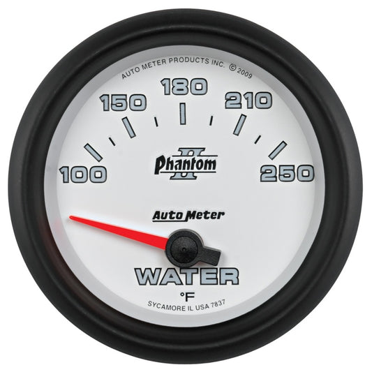 Autometer Phantom II 2-5/8in 100-250 Degrees F Electrical Water Temperature Gauge 7837