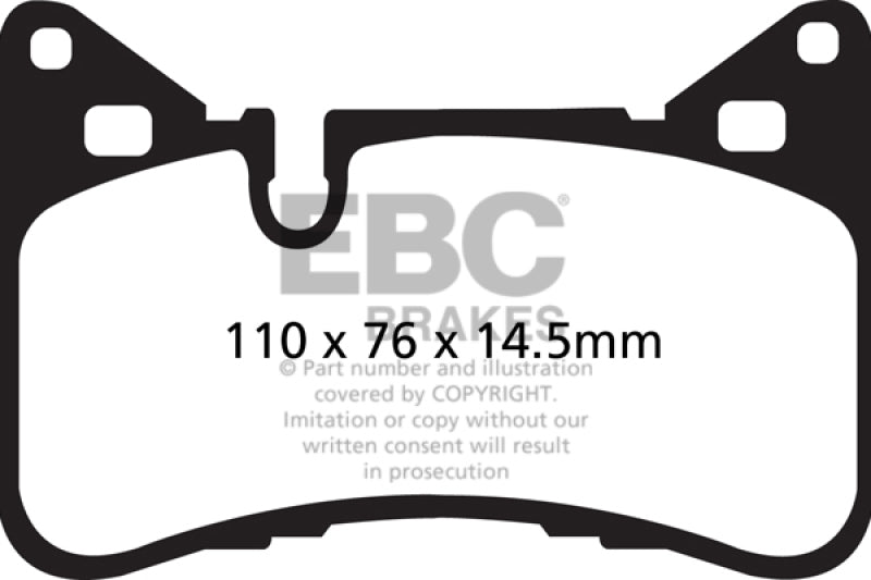 EBC 14 Mercedes-Benz C63 AMG (W204) 6.2 Redstuff Rear Brake Pads - eliteracefab.com