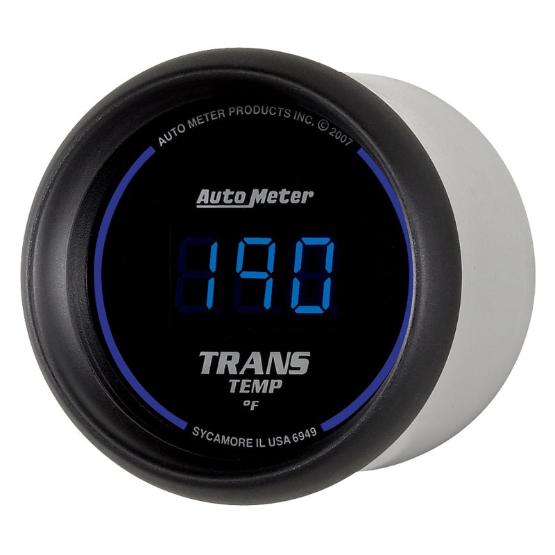 AutoMeter GAUGE; TRANS TEMP; 2 1/16in.; 340deg.F; DIGITAL; BLACK DIAL W/BLUE LED - eliteracefab.com