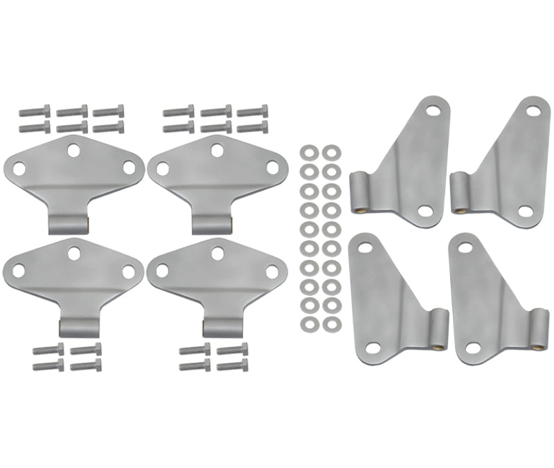 Kentrol 07-18 Jeep Wrangler JK Body Door Hinge Set 8 Pieces 4 Door Bare Grey - eliteracefab.com