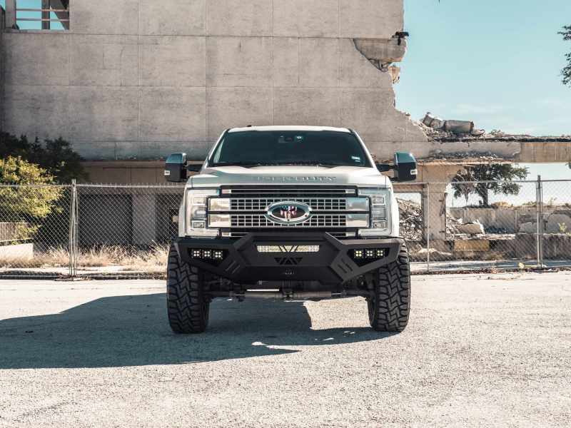 Road Armor 17-20 Ford F-250 SPARTAN Front Bumper Bolt-On Pre-Runner Guard - Tex Blk - eliteracefab.com