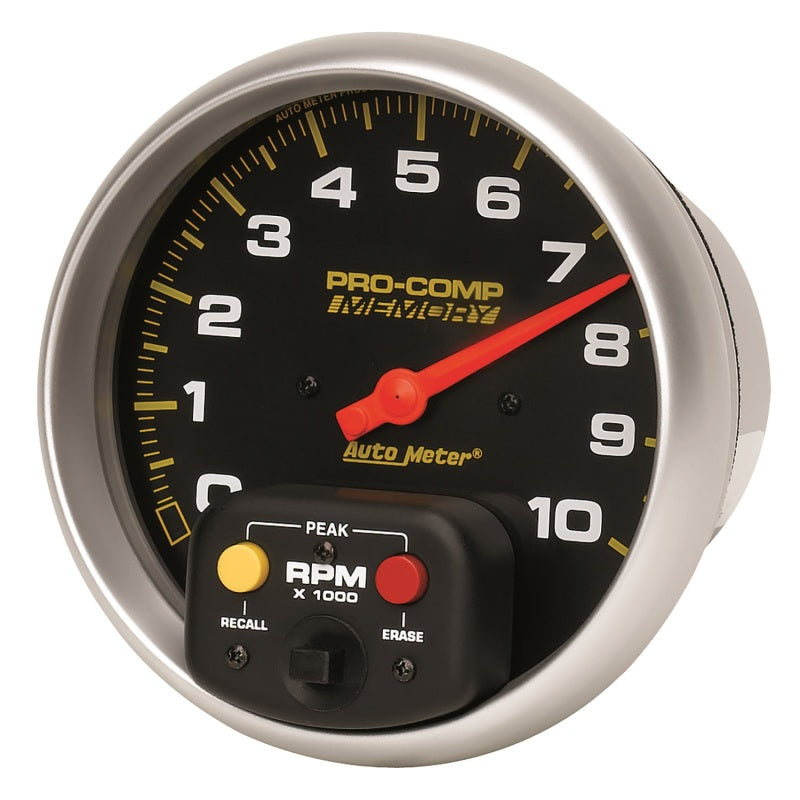 Autometer Pro-Comp 5 inch 10K RPM with Peak Memory  In-Dash Tachometer 6801