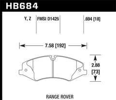 Hawk 10-13 Range Rover/Range Rover Sport Supercharged LTS Front Brake Pads - eliteracefab.com