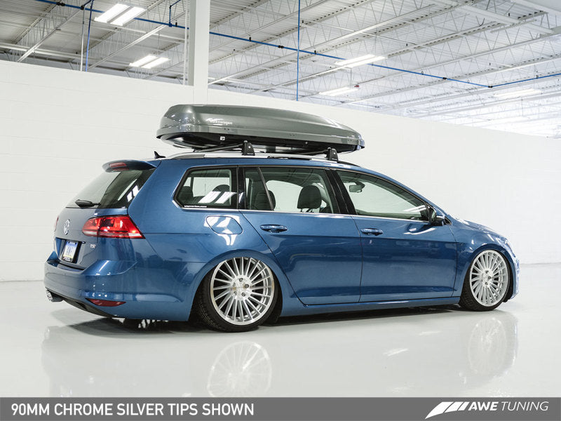 AWE Tuning VW MK7 Golf SportWagen Touring Edition Exhaust w/Chrome Silver Tips (90mm) - eliteracefab.com