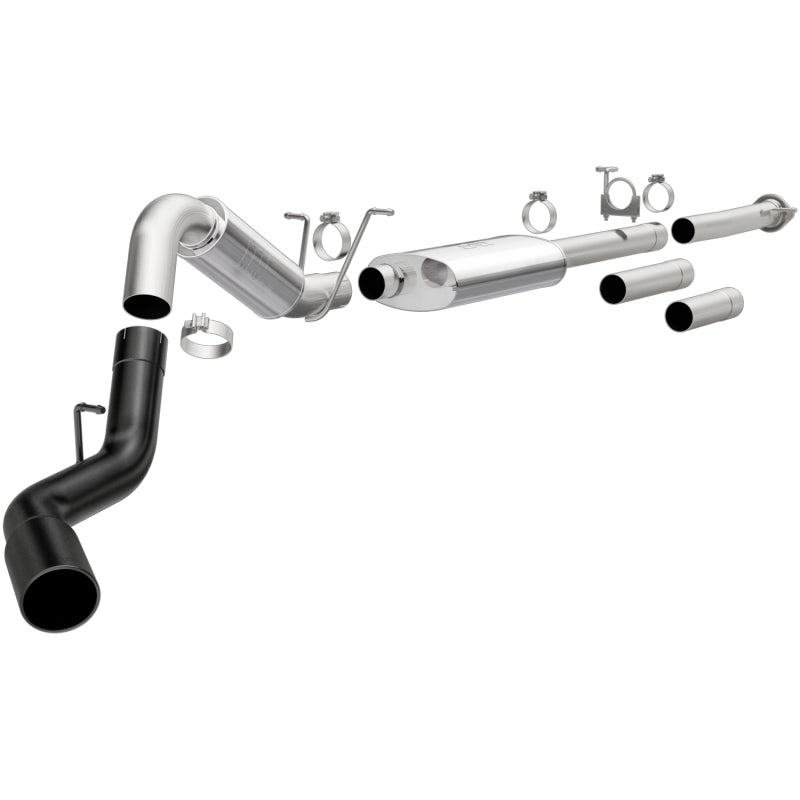 MagnaFlow 11-19 GM 2500/3500 6.0L 4in Single Passenger Side Rear Exit Cat-Back Exhaust w/Black Tips Magnaflow