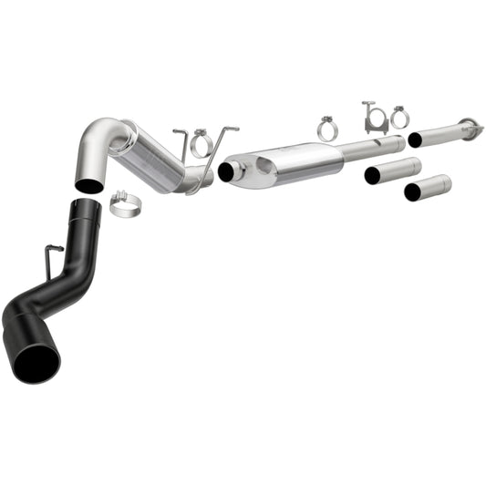 MagnaFlow 11-19 GM 2500/3500 6.0L 4in Single Passenger Side Rear Exit Cat-Back Exhaust w/Black Tips Magnaflow
