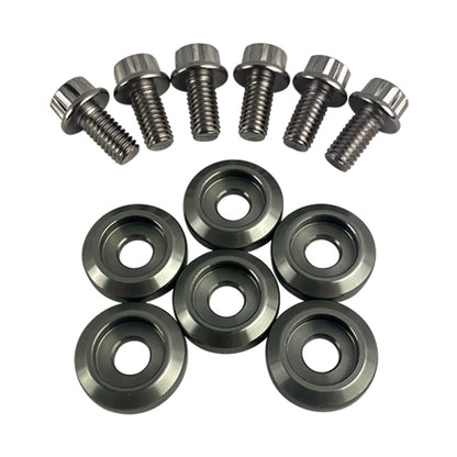 BLOX Racing New Fender Washers Kit M6 12pt - 6pc Large Diameter Gun Metal BLOX Racing