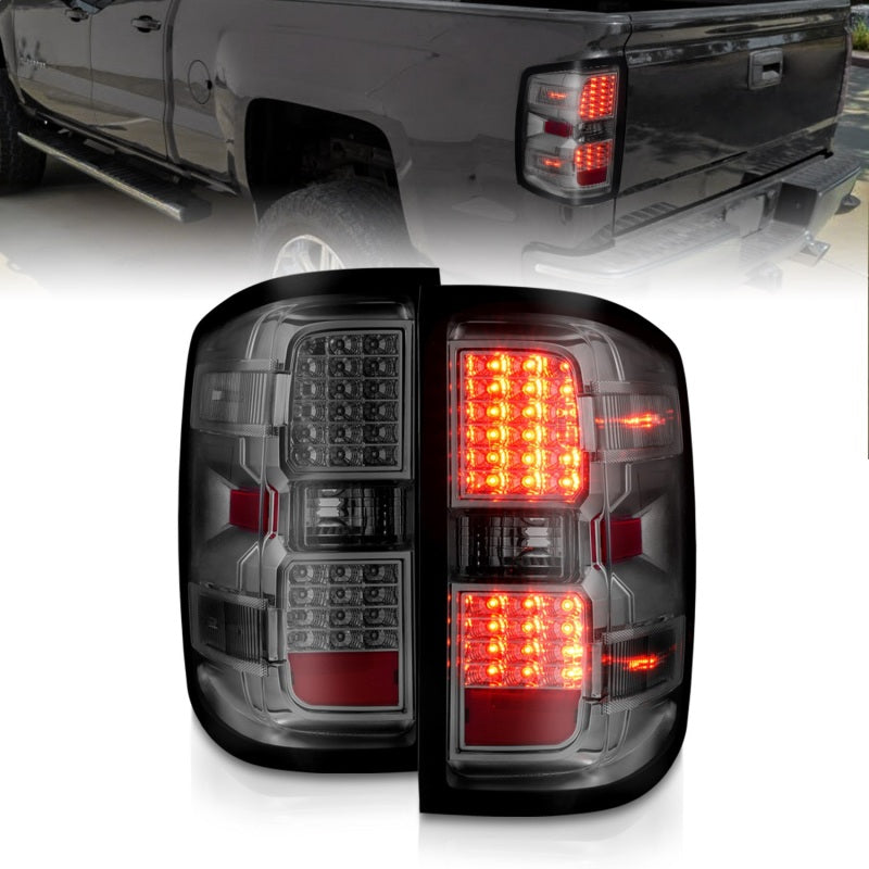 ANZO 15-19 Chevy Silverado 2500HD/3500HD (Halgn Only) LED Tail Lights w/Smoke Light Bar & Clear Lens - eliteracefab.com