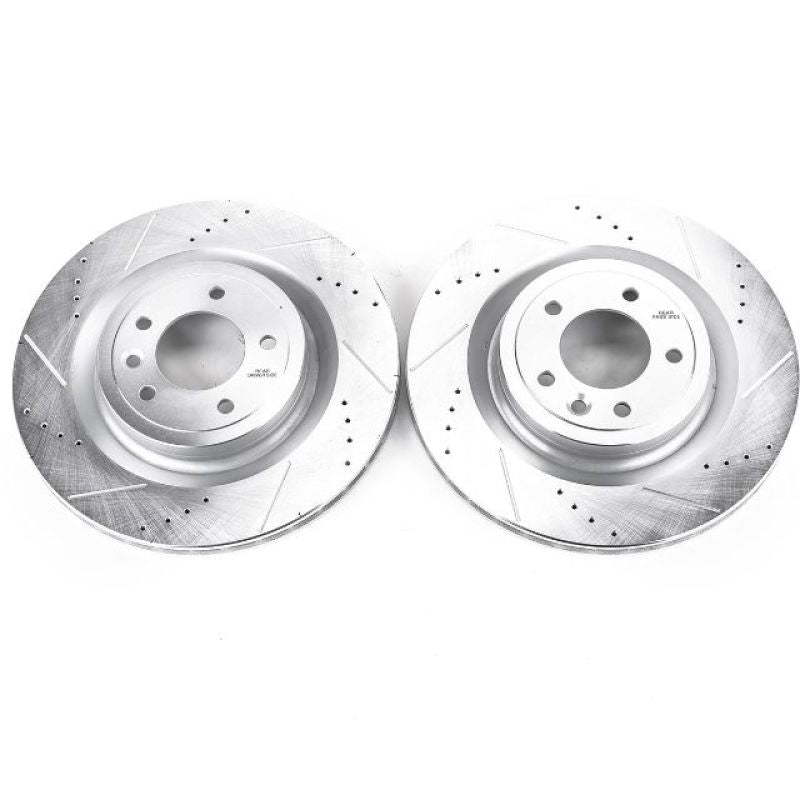 Power Stop 2017 Land Rover Discovery Rear Evolution Drilled & Slotted Rotors - Pair - eliteracefab.com