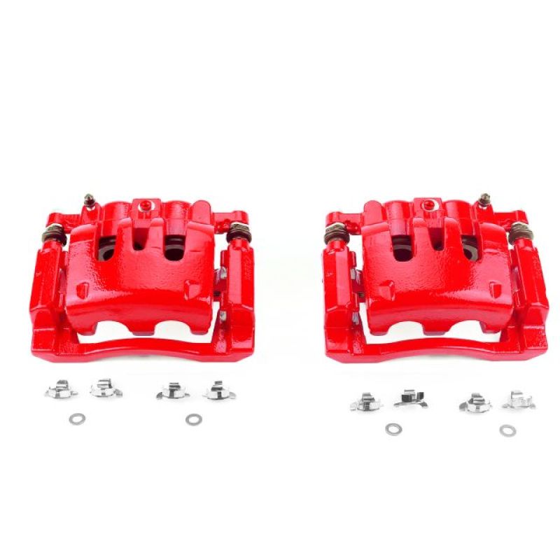 Power Stop 08-12 Ford F-250 Super Duty Rear Red Calipers w/Brackets - Pair - eliteracefab.com