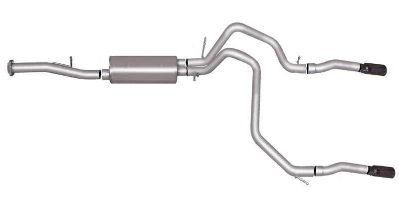 Gibson 07-12 Chevrolet Avalanche LS 5.3L 2.25in Cat-Back Dual Split Exhaust - Aluminized - eliteracefab.com