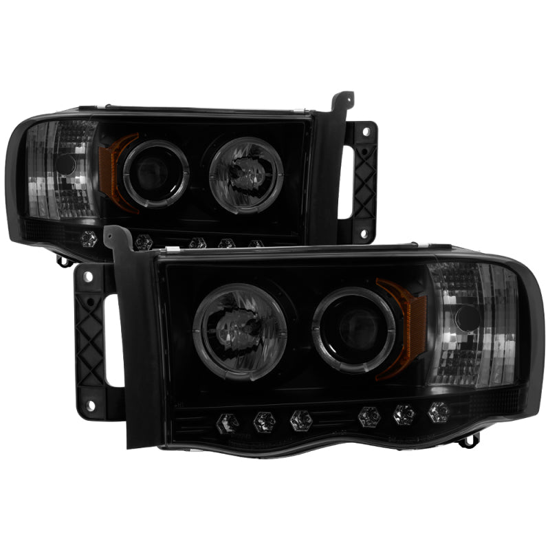 Spyder Dodge Ram 1500 02-05 03-05 Projector Headlights LED Halo LED Blk Smke PRO-YD-DR02-HL-BSM - eliteracefab.com