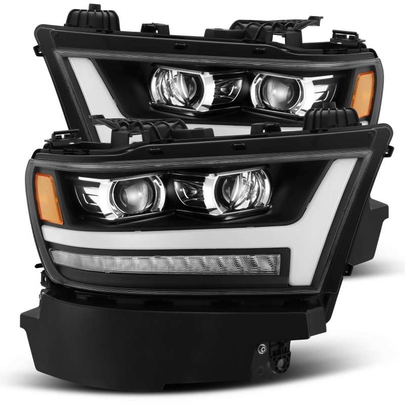 AlphaRex 19-20 Ram 1500HD PRO-Series Proj Headlight Plnk Style Blk w/Activ Light/Seq Signal/Plnk DRL - eliteracefab.com