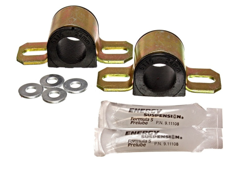 Energy Suspension 86-91 Mazda RX7 Black 24mm Front Sway Bar Bushings - eliteracefab.com