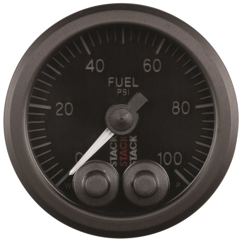 Autometer Stack Instruments Pro Control 52mm 0-100 PSI Fuel Pressure Gauge - Black (1/8in NPTF Male)