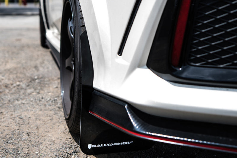 Rally Armor 17-18 Honda Civic Type R (Type R Only) UR Black Mud Flap w/ Dark Grey Logo - eliteracefab.com