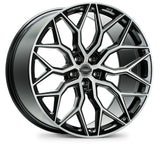 Vossen HF-2 20x9 / 5x114.3 / ET32 / Flat Face / 73.1 - Brushed Gloss Black Wheel