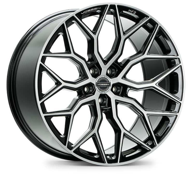 Vossen HF-2 22x10.5 / 5x112 / ET42 / Deep Face / 66.5 - Brushed Gloss Black Wheel Vossen