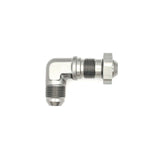 DeatschWerks 8AN Male Flare To 8AN Male Flare Bulkhead Adapter 90-Degree (Incl. Nut)