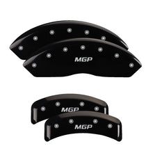 Load image into Gallery viewer, MGP 4 Caliper Covers Engraved Front &amp; Rear MGP Black Finish Silver Char 1988 Chevrolet Corvette MGP