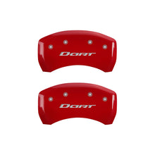 Load image into Gallery viewer, MGP 4 Caliper Covers Engraved Front &amp; Rear With out stripes/Dart Red finish silver ch MGP