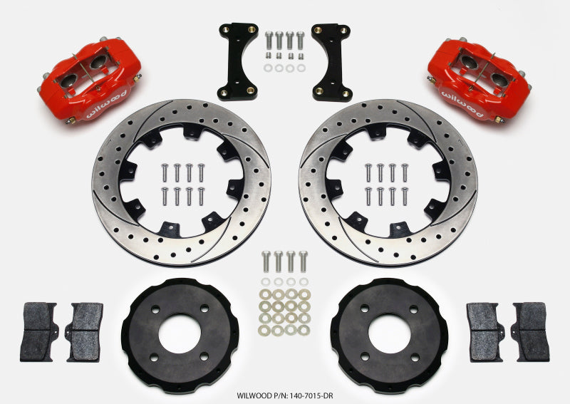 Wilwood Forged Dynalite Front Hat Kit 12.19in Drilled Red 2002 Mitsubishi Lancer Wilwood
