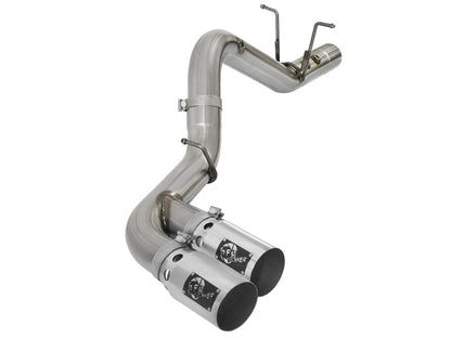 aFe Victory Series 4in 409-SS DPF-Back Exhaust w/ Dual Polished Tips 2017 GM Duramax V8-6.6L(td) L5P aFe