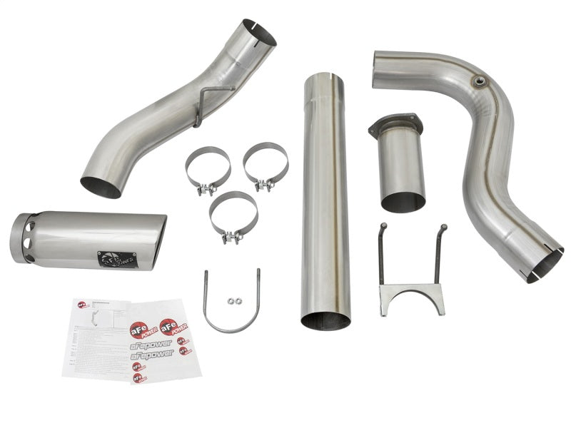 aFe ATLAS 5in DPF-Back Alum Steel Exhaust System w/Polished Tip 2017 Ford Diesel Trucks V8-6.7L (td) - eliteracefab.com