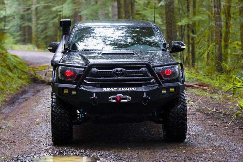 Road Armor 12-15 Toyota Tacoma Stealth Front Winch Bumper w/Lonestar Guard - Tex Blk Road Armor