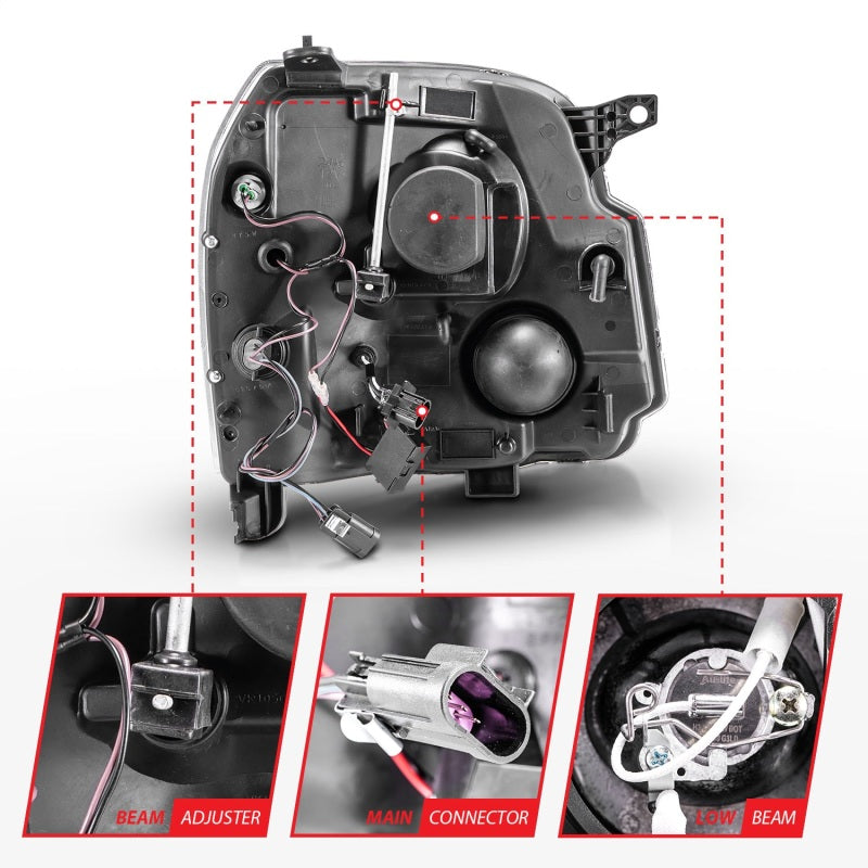 ANZO USA GMC Yukon Denali Projector Headlights W/ Halo Chrome Ccfl; 2007-2014 - eliteracefab.com