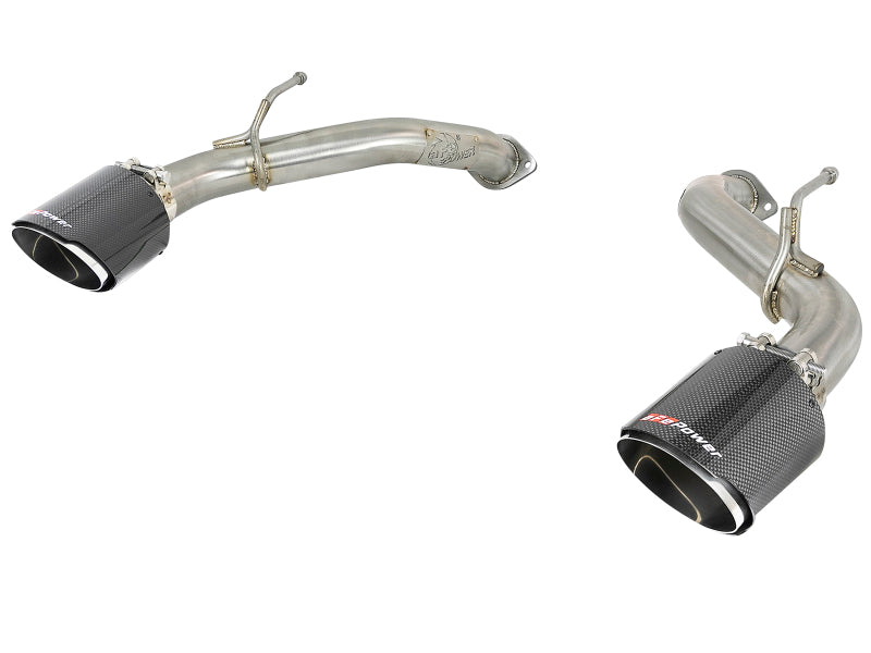 aFe POWER Takeda 2.5in 304 SS Axle-Back Exhaust w/ Carbon Fiber Tips 17-19 Infiniti Q60 V6-3.0L (tt)