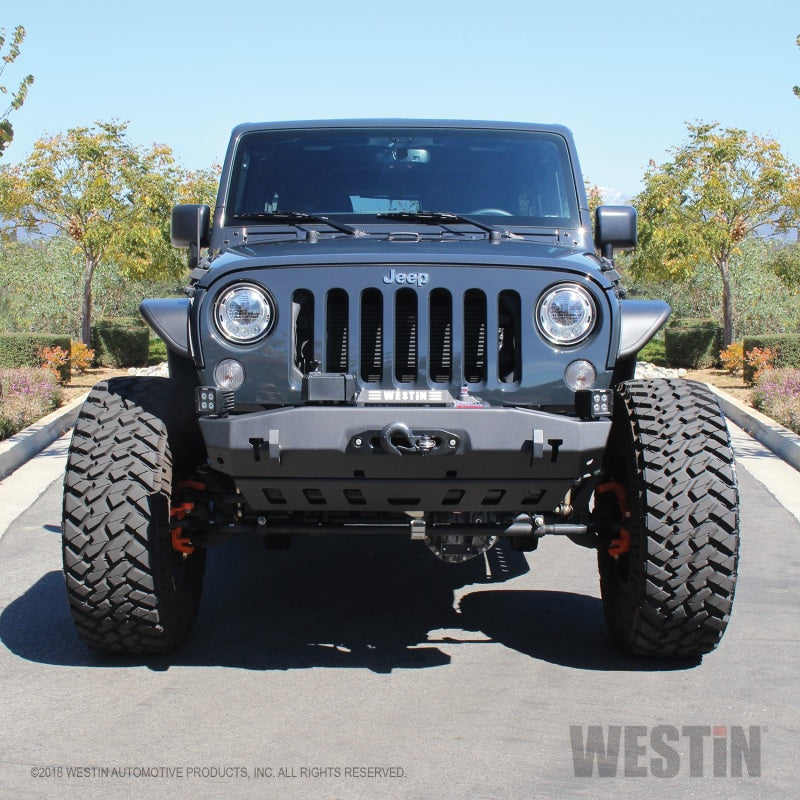 Westin 07-18 Jeep Wrangler JK WJ2 Stubby Front Bumper - Tex. Blk Westin