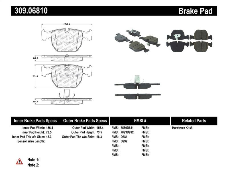 STOPTECH PERFORMANCE 00-04 BMW M5 E39 / 00-06 X5 / 03-05 RANGE ROVER HSE FRONT BRAKE PADS, 309.06810 - eliteracefab.com